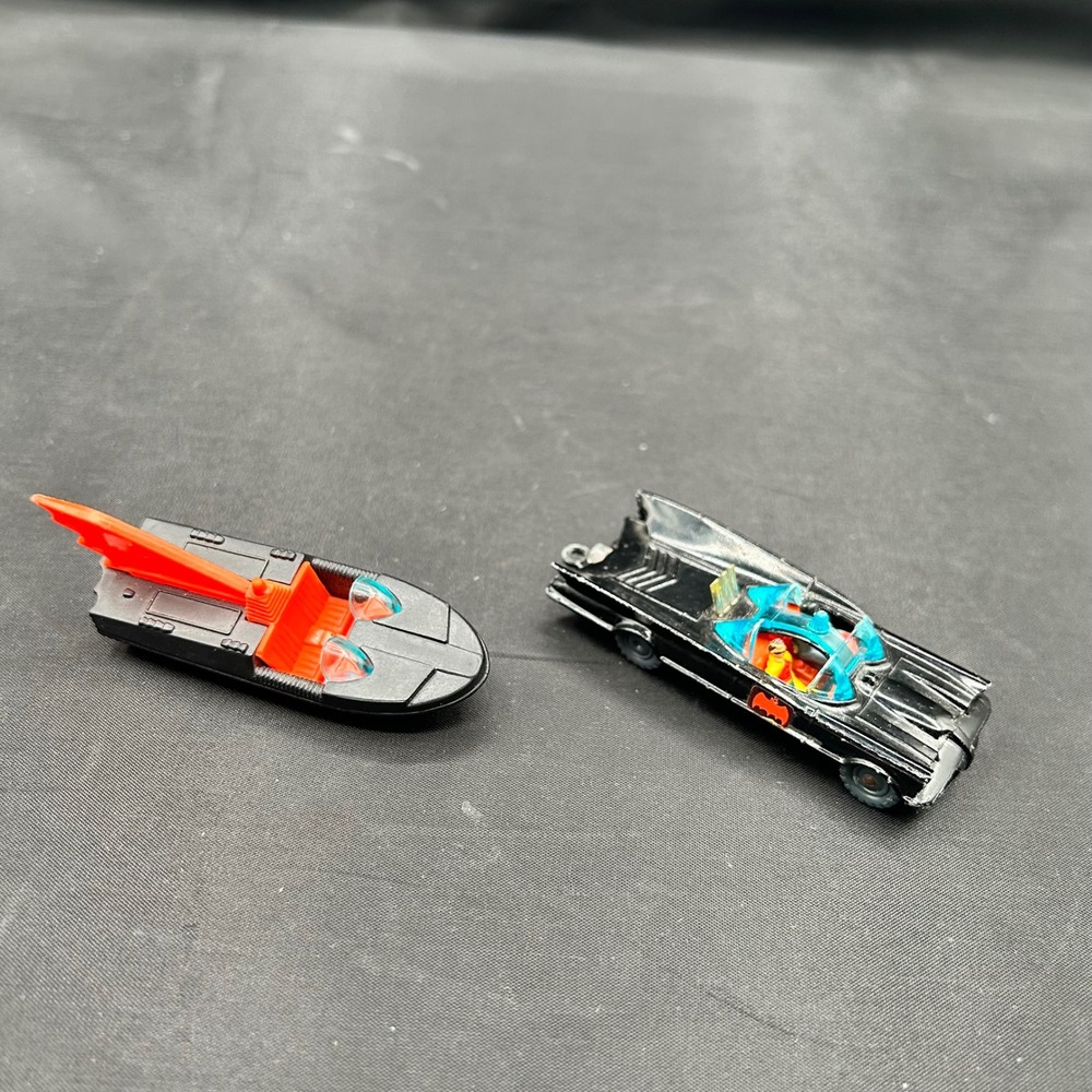Vintage Husky Batman Batmobile and Batboat Diecast Vehicles Great Britain 1960s